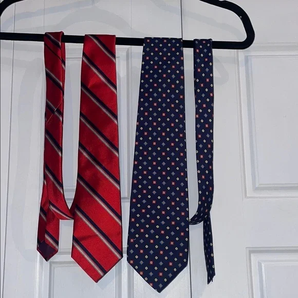 Bert Pulitzer #4 Bold Red & Black Striped Ties Bundle - Picture 1 of 6